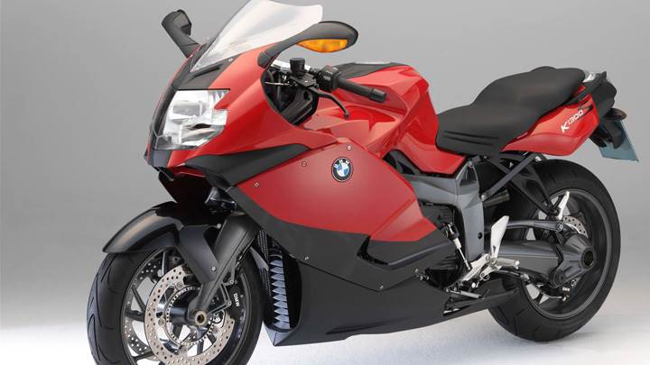 BMW K1300S Side Front Pose In Red